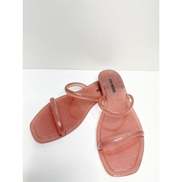 Steve Madden Sandals Womens Size 5 Pink Jelly Double Straps Slip On - Picture 2 of 8